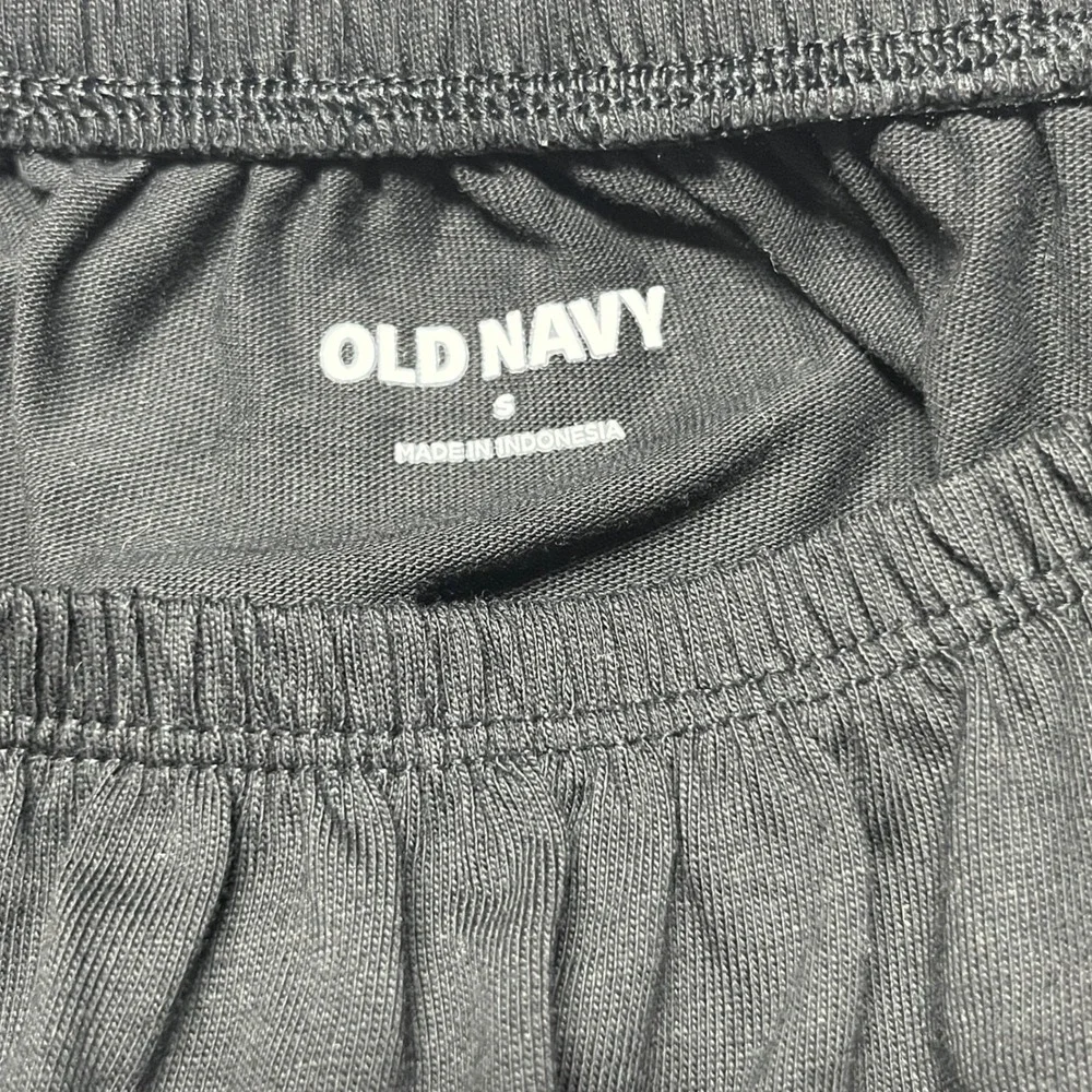 Old Navy Off the Shoulder Blouse Womens Small Black Puff Sleeve Elastic‎ Hem NWT